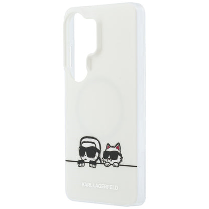 MagSafe Case for Samsung Galaxy S26 Ultra S948, Karl Lagerfeld, IML Karl & Choupette Peekaboo Logo, White