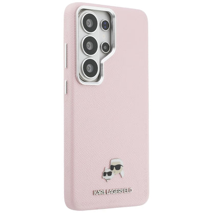 MagSafe Case for Samsung Galaxy S26 Ultra S948, Karl Lagerfeld, Karl & Choupette Head's Pin, Pink