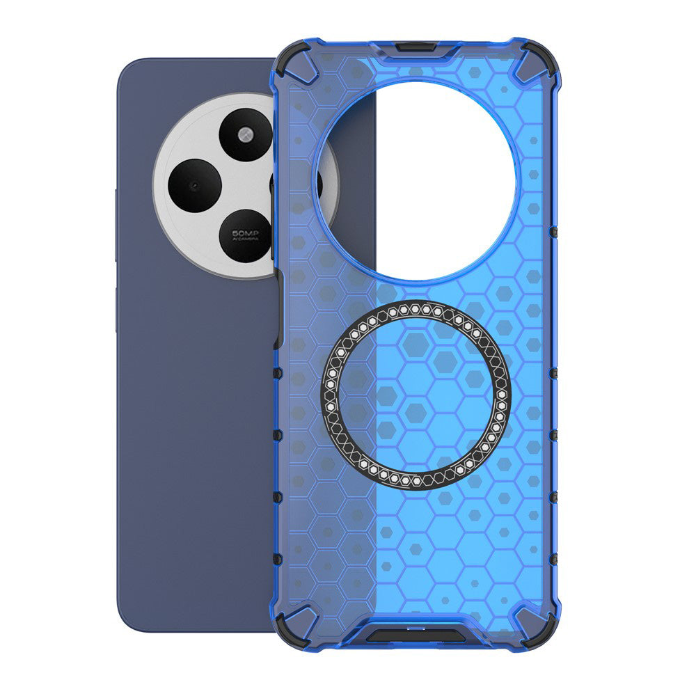 MagSafe Case for Xiaomi Poco C75 / Redmi 14C, Techsuit, HoneyComb Shield, Blue