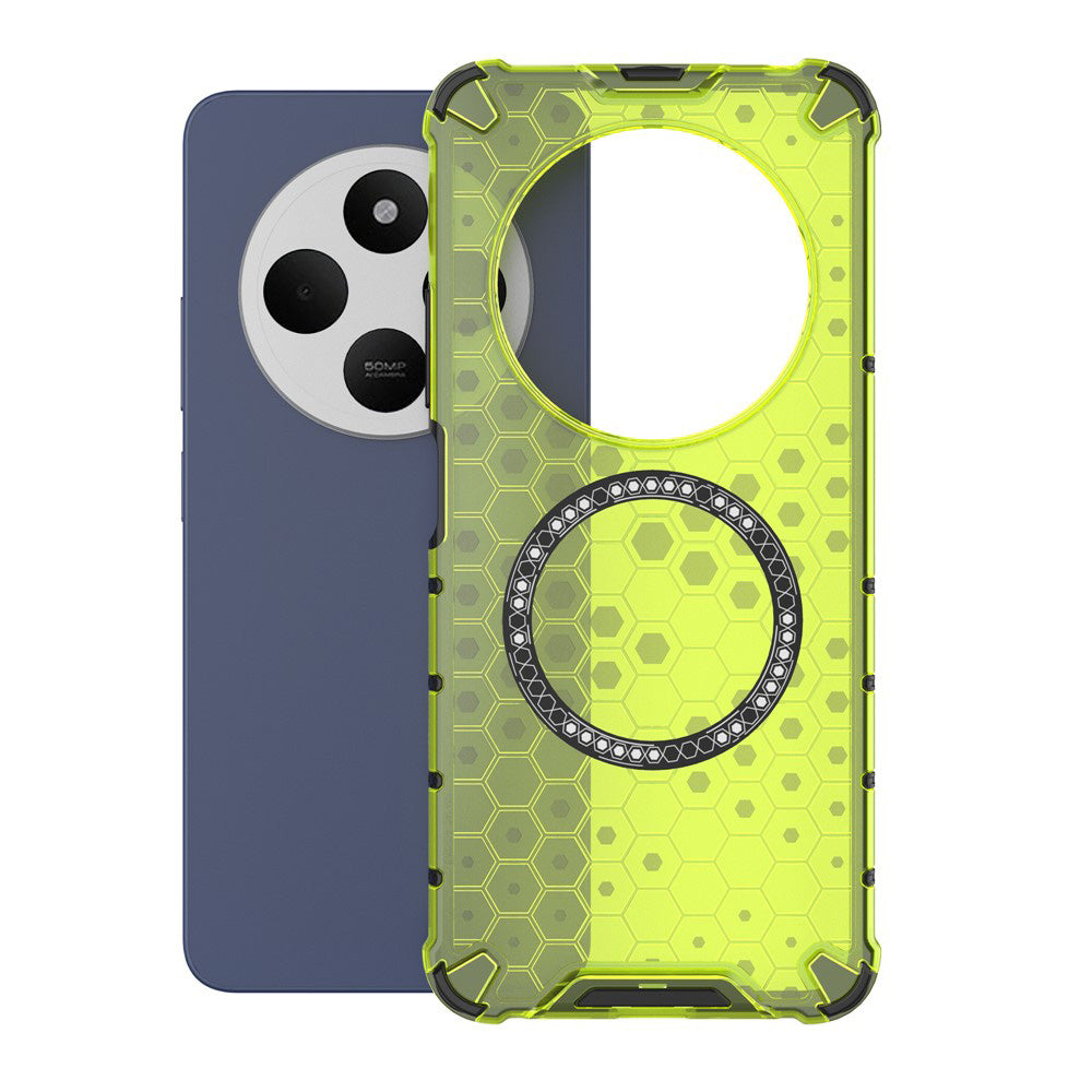 MagSafe Case for Xiaomi Poco C75 / Redmi 14C, Techsuit, HoneyComb Shield, Green