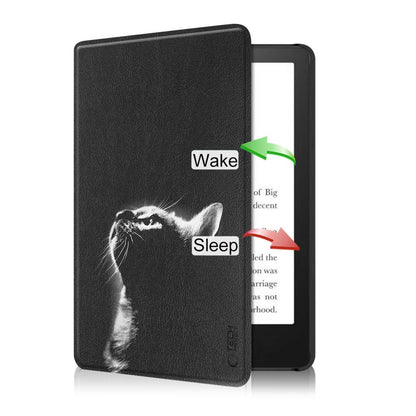 Case for Amazon Kindle Paperwhite 6inch, Tech-Protect, SmartCase Cat, Black