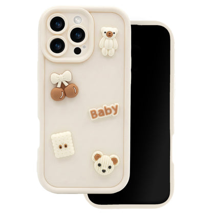 Case for Apple iPhone 14, OEM, Ultra Trendy 3D Bear, Beige