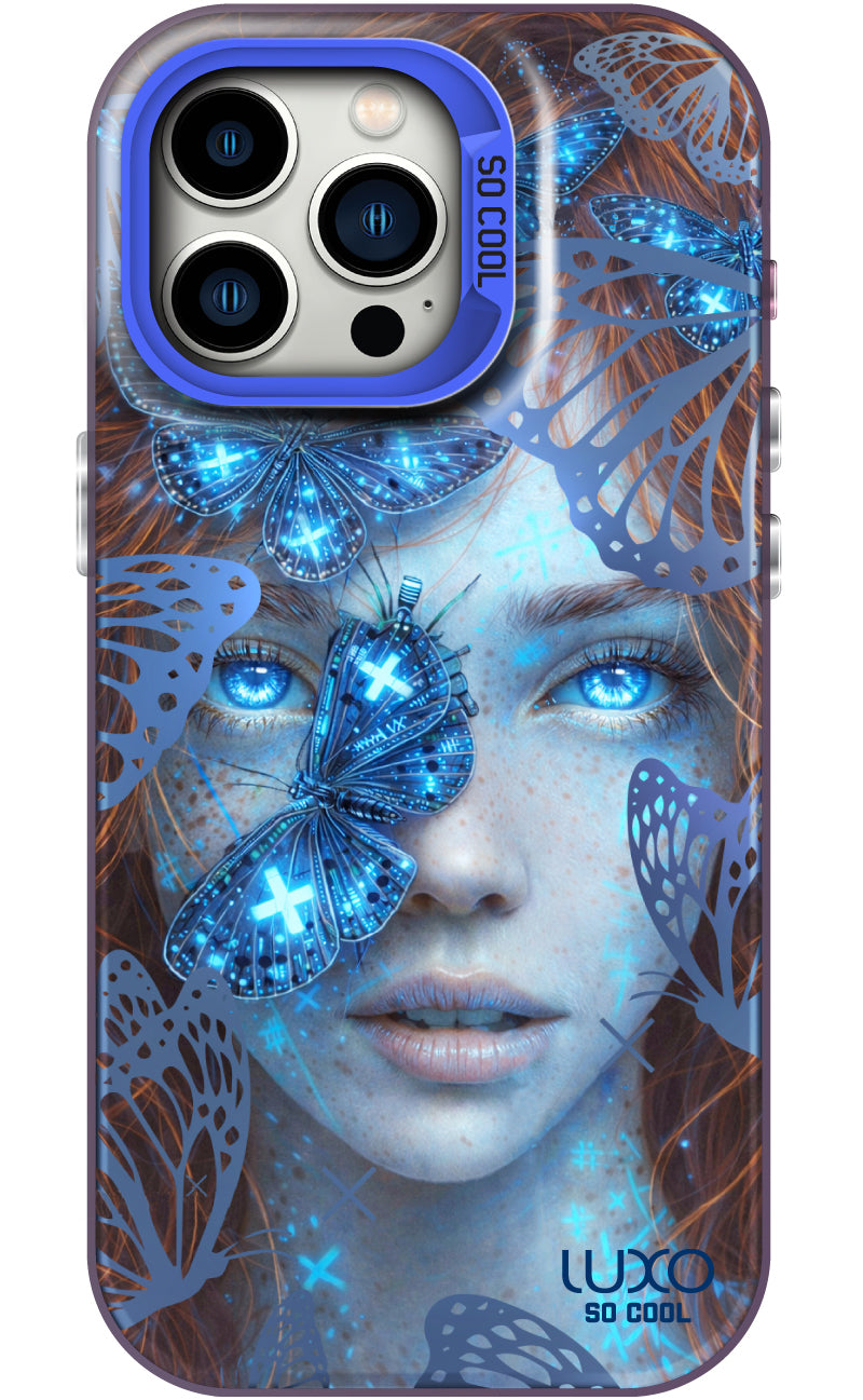 Case for Apple iPhone 14 Pro, LUXO So CooL, ArcadiA Butterfly Girl, Multicolor