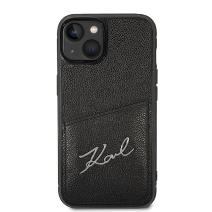 Case for Apple iPhone 14 Plus, Karl Lagerfeld, Cardslots Signature Logo, Black