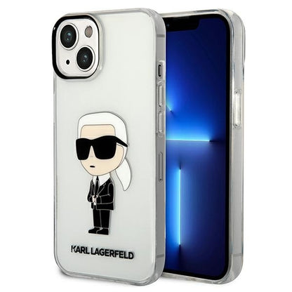 Case for Apple iPhone 14 Plus, Karl Lagerfeld, Ikonik Karl, Transparent