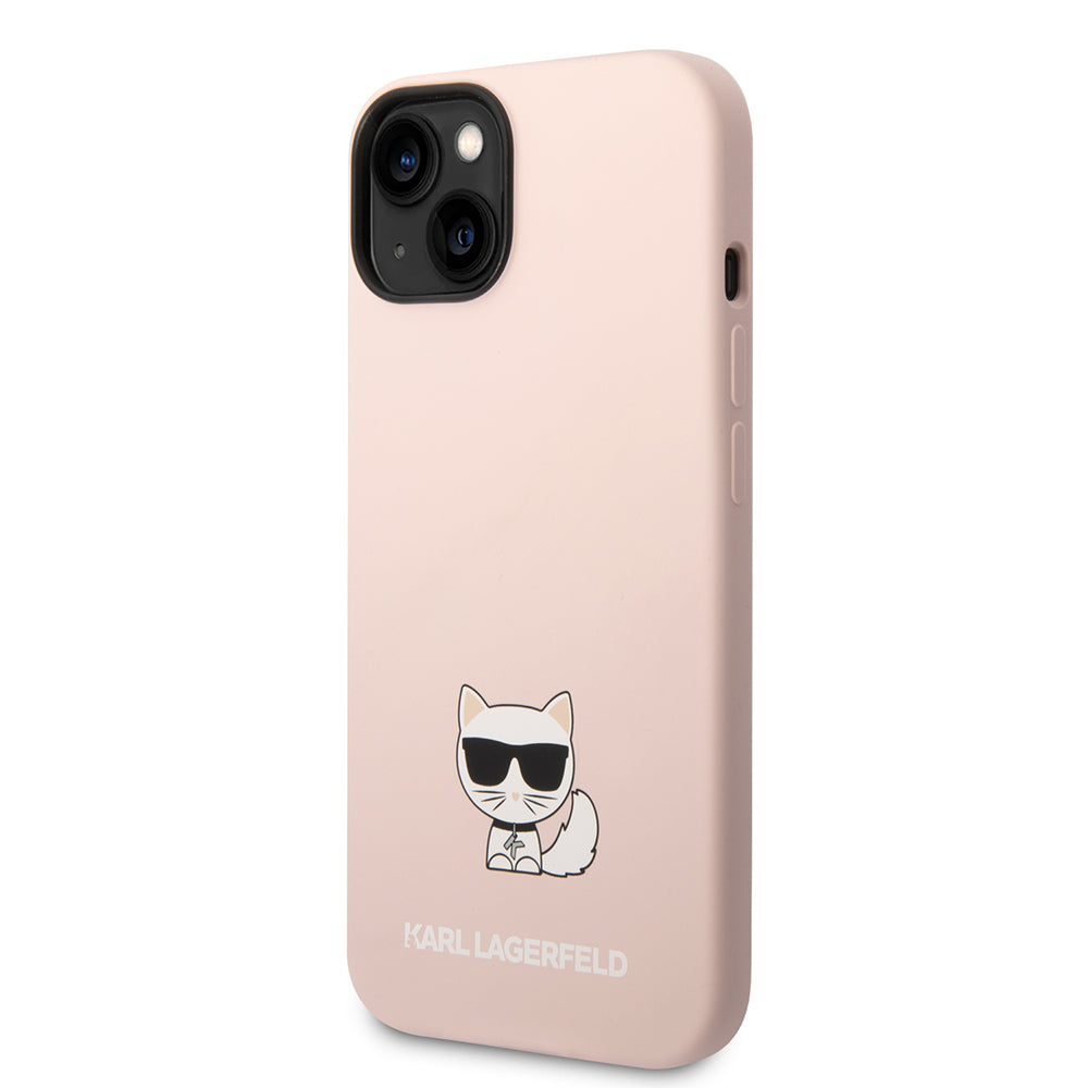 Case for Apple iPhone 14 Plus, Karl Lagerfeld, Silicone Body Choupette, Pink