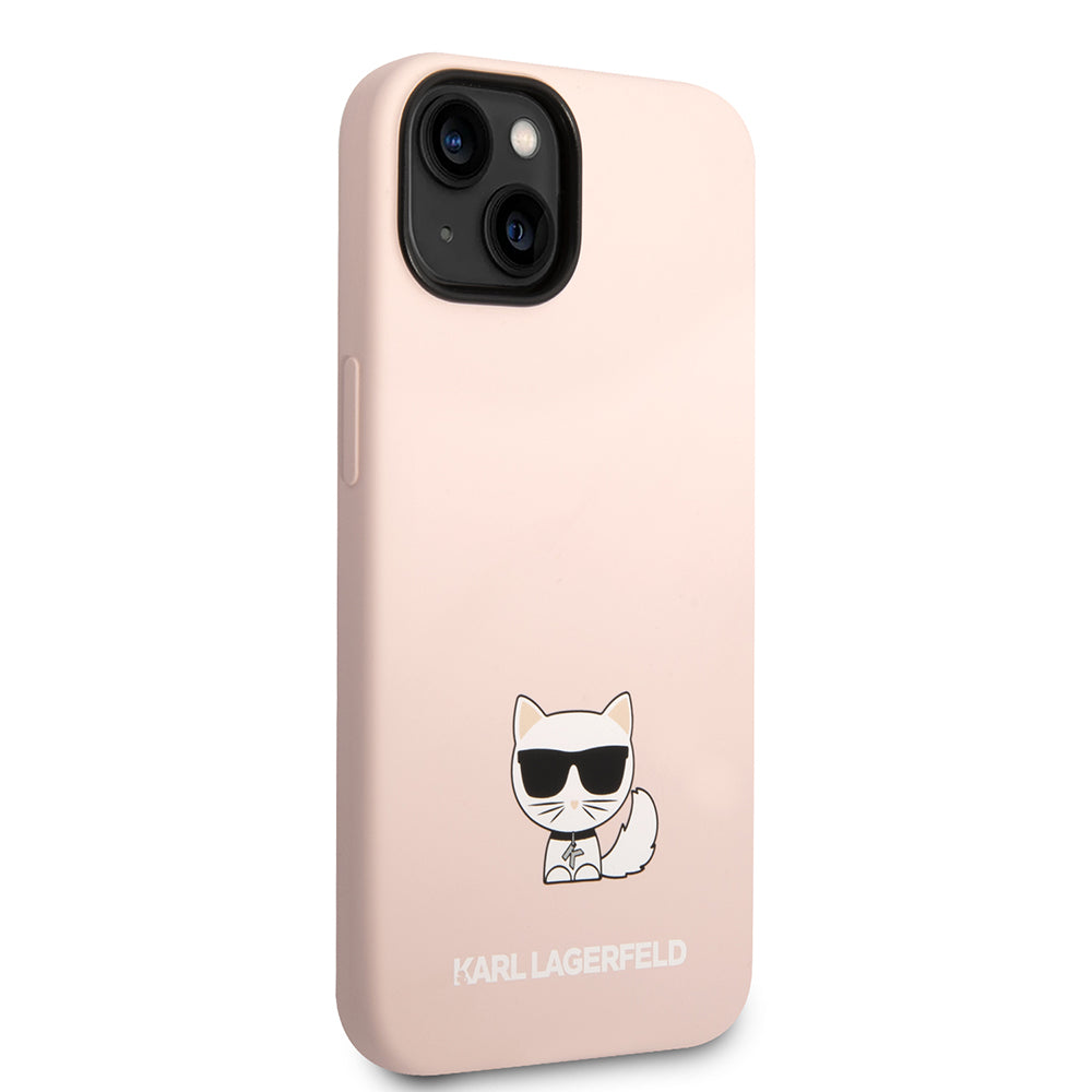 Case for Apple iPhone 14 Plus, Karl Lagerfeld, Silicone Body Choupette, Pink