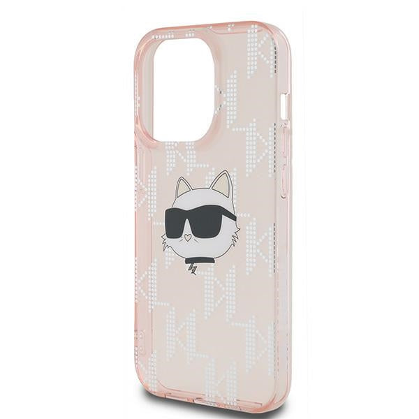 Case for Apple iPhone 14 Pro, Karl Lagerfeld, IML Luxury Monogram Choupette's Head, Pink
