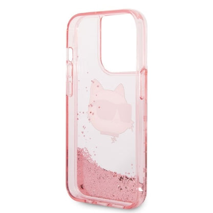 Case for Apple iPhone 14 Pro Max, Karl Lagerfeld, Glitter Choupette's Head, Pink