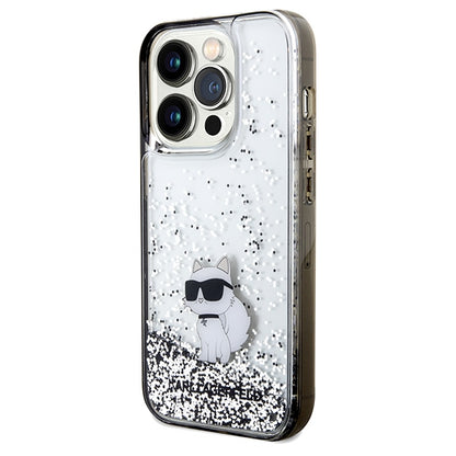 Case for Apple iPhone 14 Pro Max, Karl Lagerfeld, Liquid Glitter Choupette, Transparent