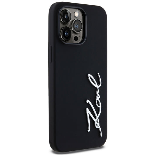 Case for Apple iPhone 14 Pro Max, Karl Lagerfeld, Silicone Script, Black