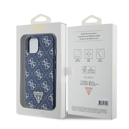 Case for Apple iPhone 15, Guess, 4G Triangle Logo, Blue