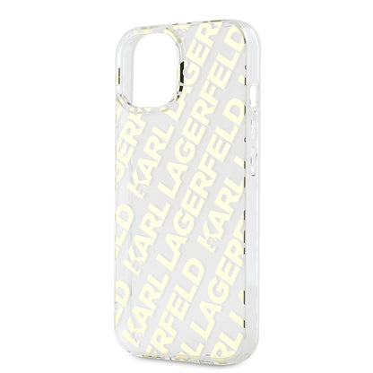Case for Apple iPhone 15, Karl Lagerfeld, IML Luxury Gold Fullover Logo, Gold