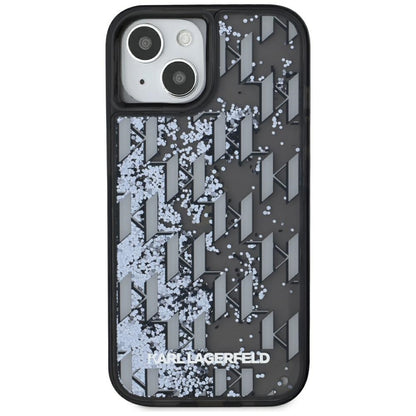 Case for Apple iPhone 15, Karl Lagerfeld, Liquid Glitter Monogram, Black