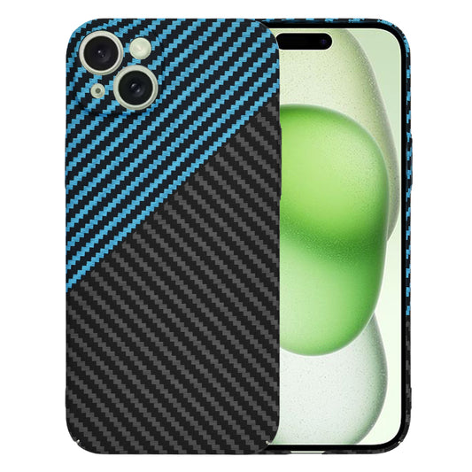 Case for Apple iPhone 15 Plus, Techsuit, Carbonite FiberShell, Black Blue