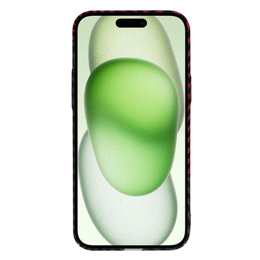 Case for Apple iPhone 15 Plus, Techsuit, Carbonite FiberShell, Black Red