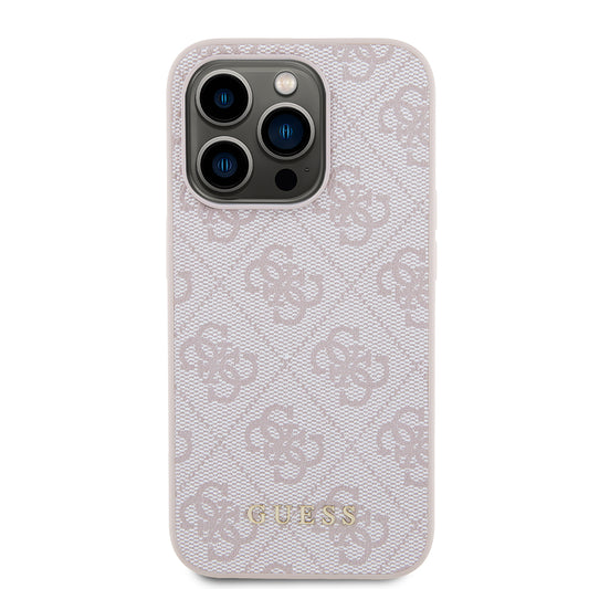 Case for Apple iPhone 15 Pro, Guess, 4G Metal Gold Logo, Pink