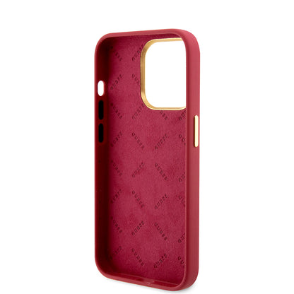 Case for Apple iPhone 15 Pro, Guess, Script Metal Logo & Frame, Pink