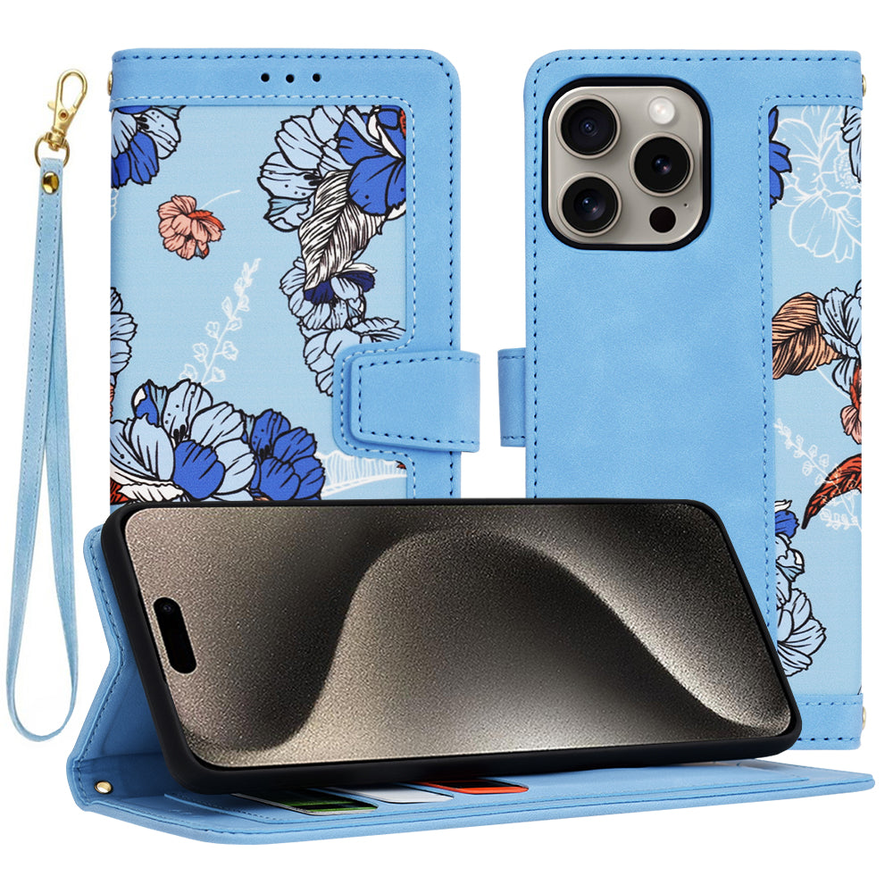 Case for Apple iPhone 15 Pro Max, Techsuit, FlipCraft, Blue