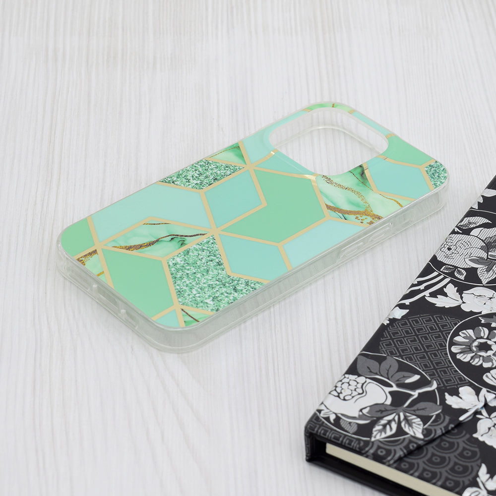 Case for Apple iPhone 15 Pro, Techsuit, Marble, Green
