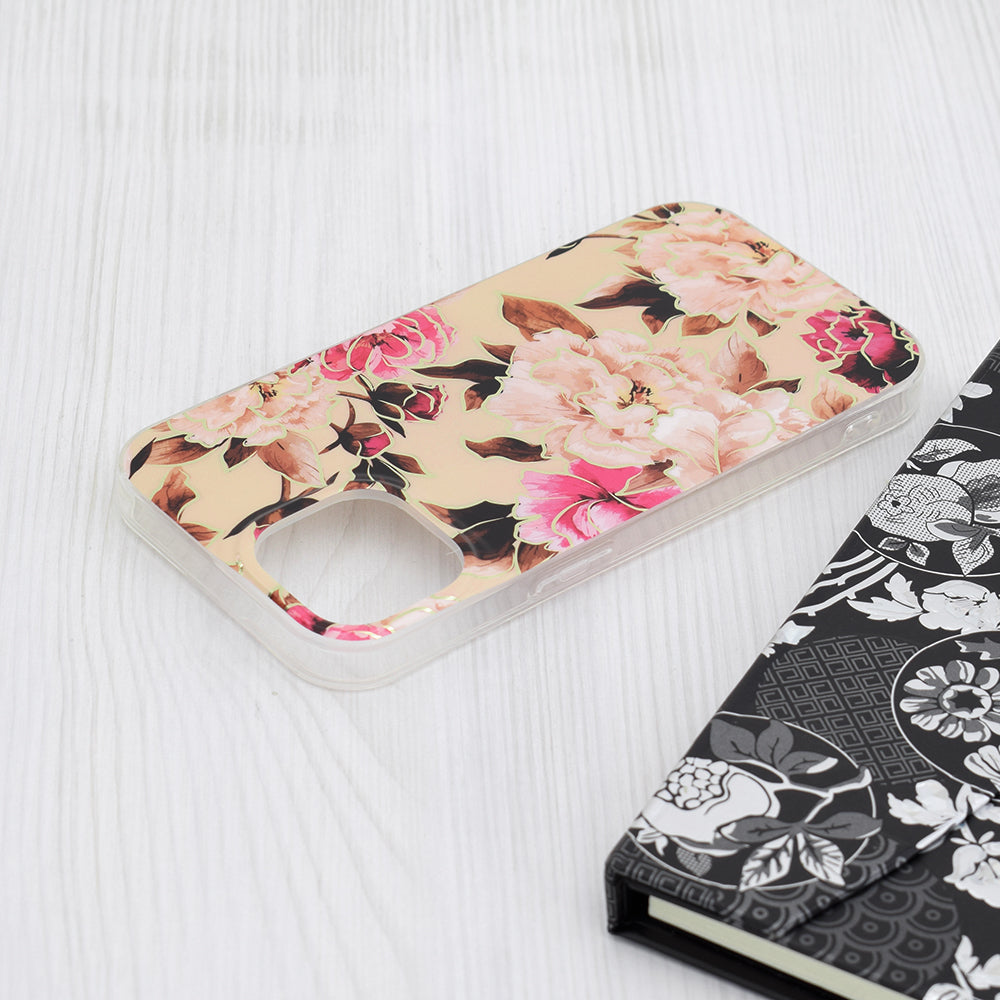 Case for Apple iPhone 15, Techsuit, Marble, Beige