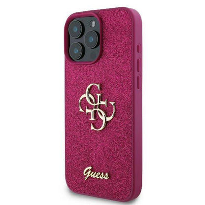 Case for Apple iPhone 16, Guess, Fixed Glitter Big 4G, Purple