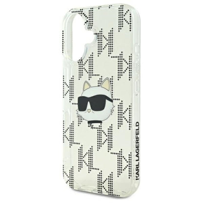 Case for Apple iPhone 16, Karl Lagerfeld, IML Luxury Electroplated Choupette's Head, Transparent