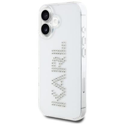 Case for Apple iPhone 16, Karl Lagerfeld, IML Rhinestones Transparent Logo, Transparent