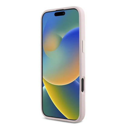 Case for Apple iPhone 16 Plus, Guess, Script Metal Logo & Frame, Pink