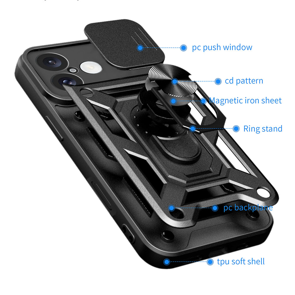 Case for Apple iPhone 16 Plus, Techsuit, CamShield, Black