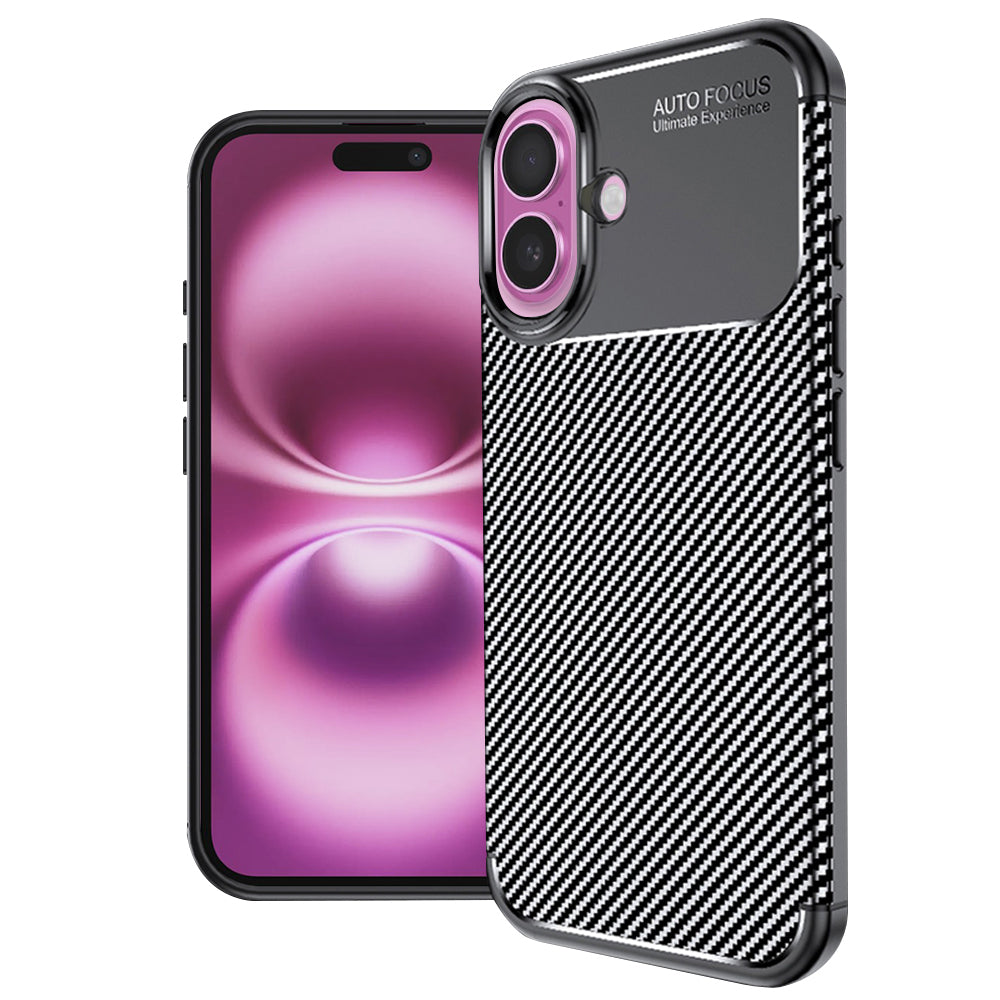 Case for Apple iPhone 16 Plus, Techsuit, CarbonFiber, Black