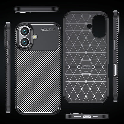 Case for Apple iPhone 16 Plus, Techsuit, CarbonFiber, Black
