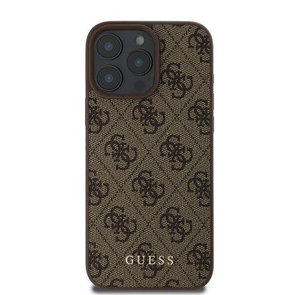 Case for Apple iPhone 16 Pro, Guess, 4G Classic, Brown