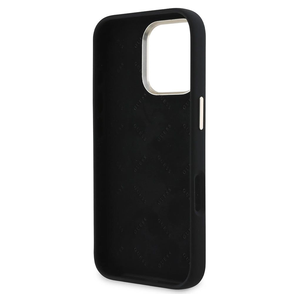 Case for Apple iPhone 16 Pro, Guess, Script Metal Logo & Frame, Black