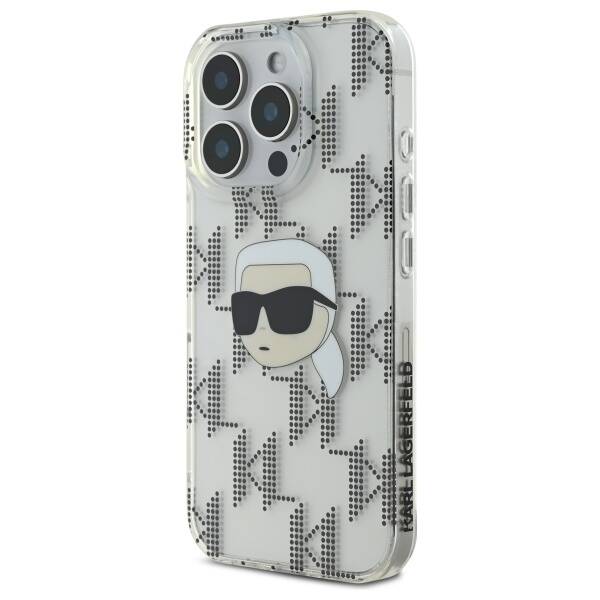 Case for Apple iPhone 16 Pro, Karl Lagerfeld, IML Luxury Electroplated Karl's Head, Transparent