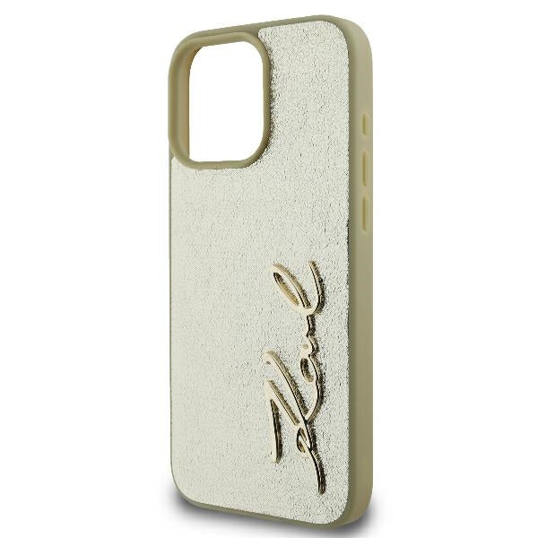 Case for Apple iPhone 16 Pro, Karl Lagerfeld, Metal Signature, Gold