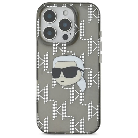 Case for Apple iPhone 16 Pro Max, Karl Lagerfeld, IML Luxury Electroplated Karl's Head, Black