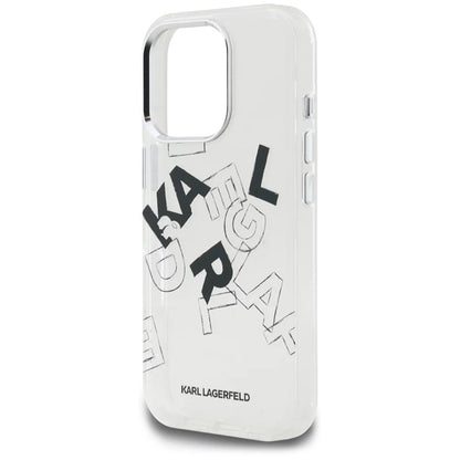 Case for Apple iPhone 16 Pro Max, Karl Lagerfeld, IML Sketched Graphic Logo, Transparent
