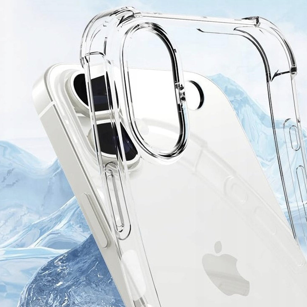 Case for Apple iPhone 16, Techsuit, Shockproof Clear (Big Lens Hole), Transparent