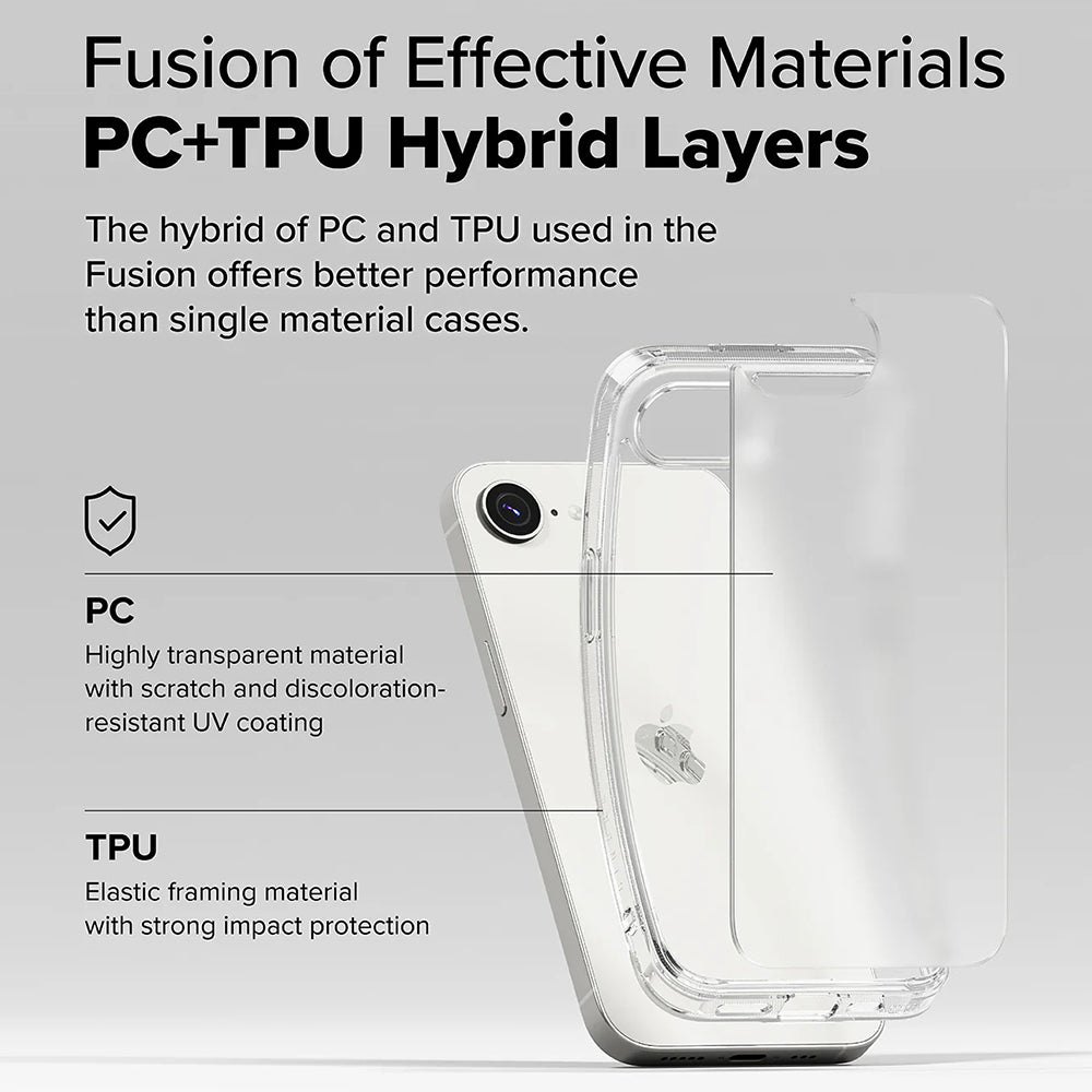 Case for Apple iPhone 17e / 16e, Ringke, Fusion, Matte Transparent