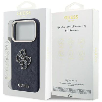 Case for Apple iPhone 17 Pro, Guess, Resin Logo, Blue