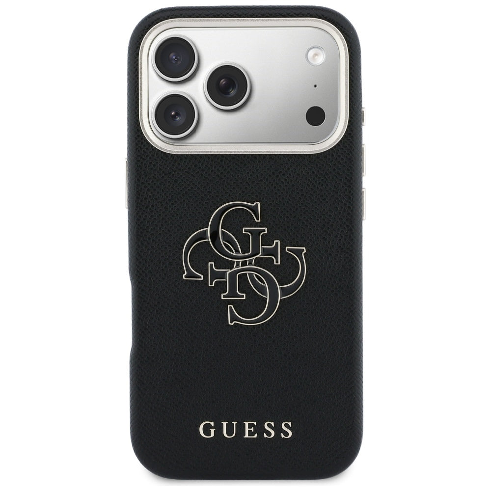Case for Apple iPhone 17 Pro, Guess, Resin Logo, Black