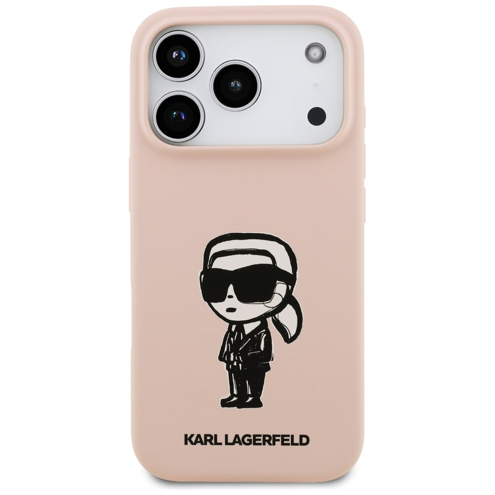 Case for Apple iPhone 17 Pro, Karl Lagerfeld, Sketch and Logo Karl, Pink