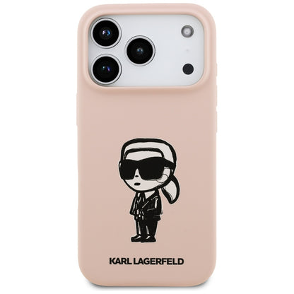 Case for Apple iPhone 17 Pro, Karl Lagerfeld, Sketch and Logo Karl, Pink