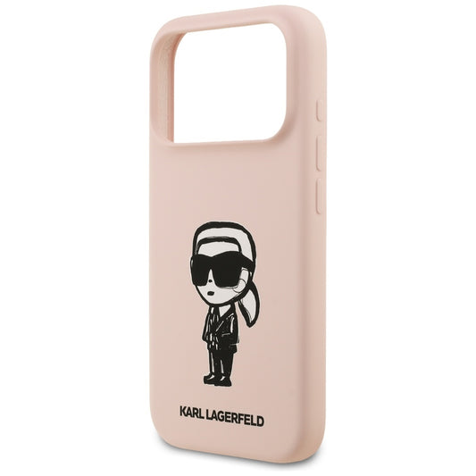 Case for Apple iPhone 17 Pro Max, Karl Lagerfeld, Sketch and Logo Karl, Pink