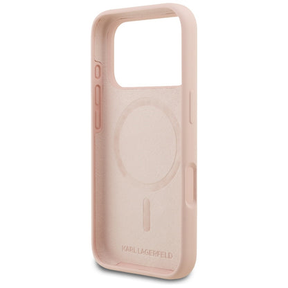 Case for Apple iPhone 17 Pro Max, Karl Lagerfeld, Sketch and Logo Karl, Pink
