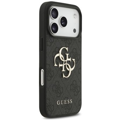 Case for Apple iPhone 18 Pro / 17 Pro, Guess, 4G Classic Logo with Strap, Black