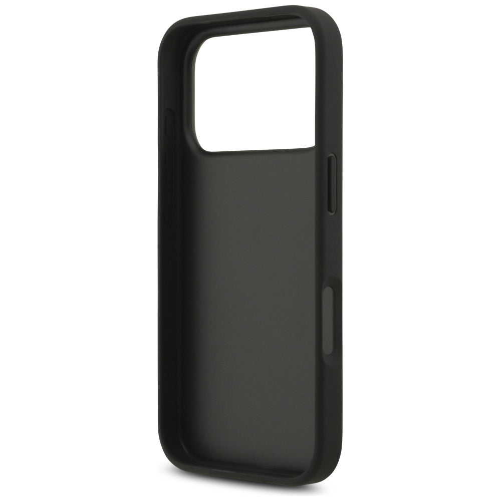 Case for Apple iPhone 18 Pro / 17 Pro, Guess, 4G Classic Logo with Strap, Black