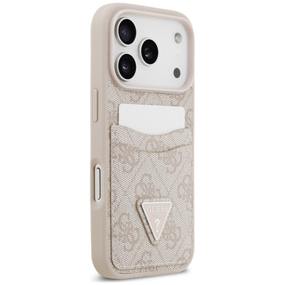 Case for Apple iPhone 18 Pro / 17 Pro, Guess, 4G Double Card Triangle, Pink