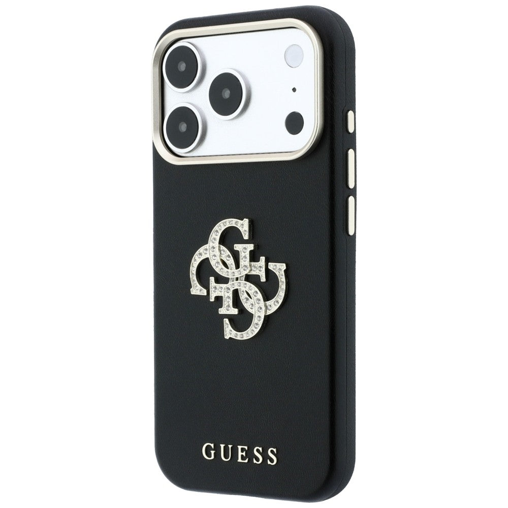 Case for Apple iPhone 18 Pro / 17 Pro, Guess, Smooth Big Strass Logo, Burgundy